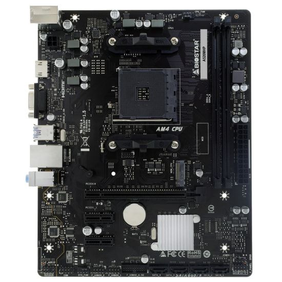 Biostar A520MHP 2.0 AM4 DDR4 Ana Kart - 4400MHz, M.2 SSD, HDMI, VGA, 64GB RAM, 2xDIMM, SATA 3, Micro ATX Anakart