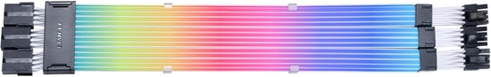 Lian Li Strimer Wireless 3x8P RGB Uzatma Kablosu (G89.PW12-1W.00) - ARGB GPU 3x8-Pin V2 Sleeved Kablo - Beyaz