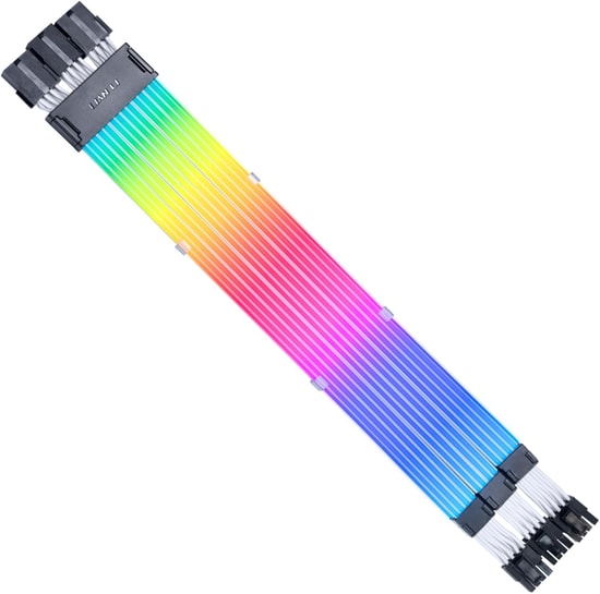 Lian Li Strimer Wireless 3x8P RGB Uzatma Kablosu (G89.PW12-1W.00) - ARGB GPU 3x8-Pin V2 Sleeved Kablo - Beyaz
