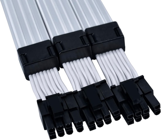 Lian Li Strimer Wireless 3x8P RGB Uzatma Kablosu (G89.PW12-1W.00) - ARGB GPU 3x8-Pin V2 Sleeved Kablo - Beyaz