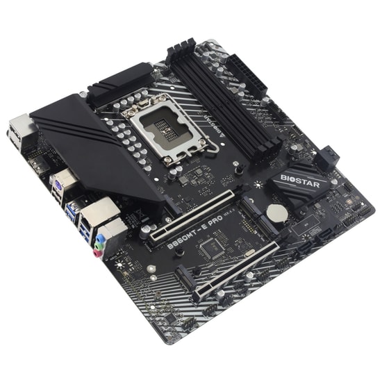 Biostar B860MT-E PRO LGA1851 DDR5 Anakart - 8000MHz, 3xM.2, 4xDIMM, 256GB RAM, HDMI, 2xDP, PCIe 5.0, Micro ATX