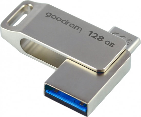 Goodram ODA3 128GB Silver USB 3.2 Gen1 OTG Flash Bellek (ODA3-1280SOR11) - 60MB/s Okuma, 20MB/s Yazma, Mini Metal Kasa