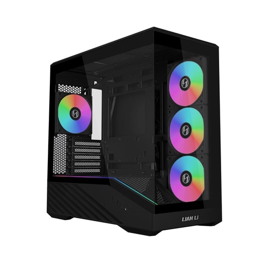 Lian Li Vector V100RMIX Siyah (G99.V100RMIX.00) Mini-Tower Kasa - 4x ARGB Fan, mATX/ITX, Temperli Cam, Type-C, USB 3.1
