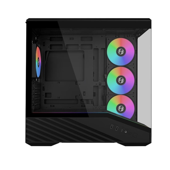 Lian Li Vector V100RMIX Siyah (G99.V100RMIX.00) Mini-Tower Kasa - 4x ARGB Fan, mATX/ITX, Temperli Cam, Type-C, USB 3.1