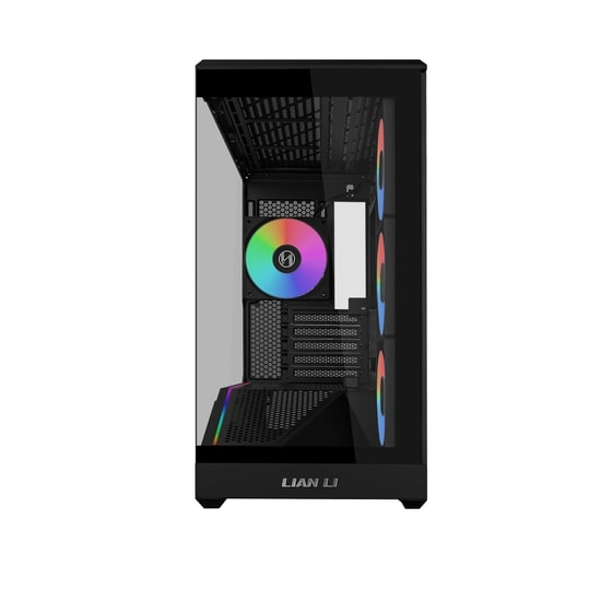Lian Li Vector V100RMIX Siyah (G99.V100RMIX.00) Mini-Tower Kasa - 4x ARGB Fan, mATX/ITX, Temperli Cam, Type-C, USB 3.1