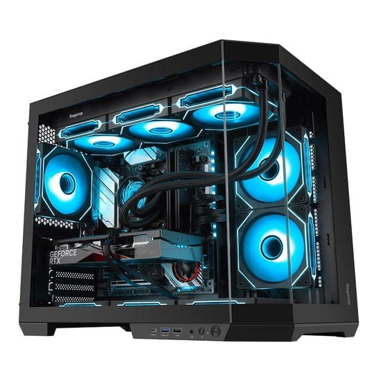 Segotep Lumi 3T Siyah 750W 80+ Bronze PCIE 5.1 Midi Tower Kasa (LUMI-3T-750W-SIYAH) - 6x ARGB Fan, mATX, USB Type-C