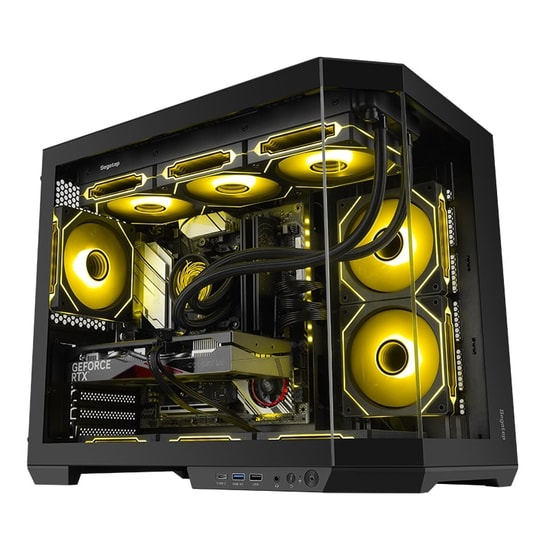 Segotep Lumi 3T Siyah 750W 80+ Bronze PCIE 5.1 Midi Tower Kasa (LUMI-3T-750W-SIYAH) - 6x ARGB Fan, mATX, USB Type-C