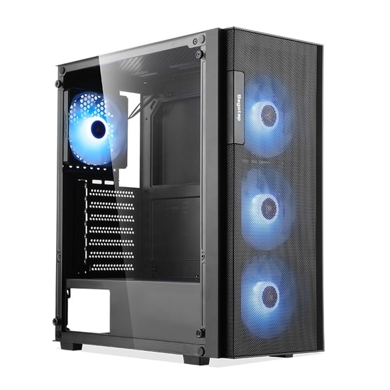 Segotep Axe 5 Siyah 750W 80+ Bronze PCIE 5.1 Midi Tower Kasa (AXE-5-750W-SIYAH) - 4x Rainbow Fan, ATX, Toz Filtresi