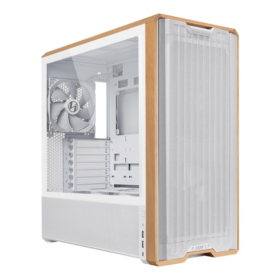 Lian Li Lancool 217 Beyaz (G99.LAN217W.00) E-ATX Mid-Tower Kasa - Ahşap Detay, 5x Fan, Temperli Cam, USB-C