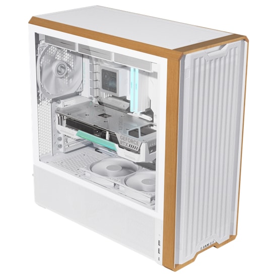 Lian Li Lancool 217 Beyaz (G99.LAN217W.00) E-ATX Mid-Tower Kasa - Ahşap Detay, 5x Fan, Temperli Cam, USB-C