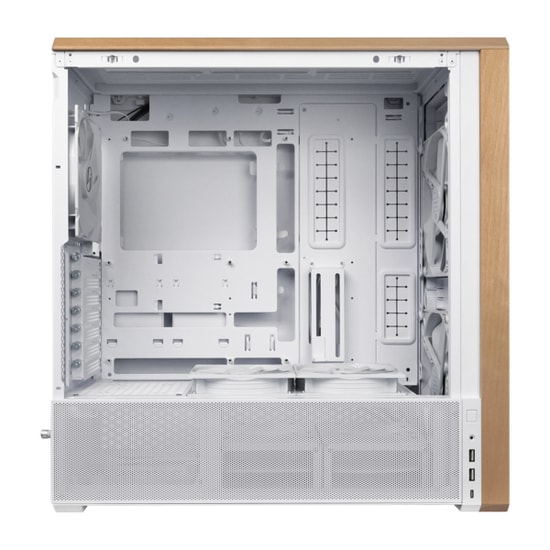 Lian Li Lancool 217 Beyaz (G99.LAN217W.00) E-ATX Mid-Tower Kasa - Ahşap Detay, 5x Fan, Temperli Cam, USB-C