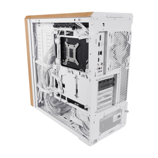 Lian Li Lancool 217 Beyaz (G99.LAN217W.00) E-ATX Mid-Tower Kasa - Ahşap Detay, 5x Fan, Temperli Cam, USB-C