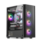 Segotep Axe 5 Siyah 650W 80+ Midi Tower Kasa (AXE-5-650W-SIYAH) - 4x Rainbow Fan, ATX/mATX/Mini-ITX, 1x USB 3.0, 5x PCI