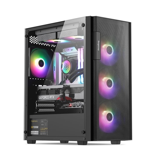 Segotep Axe 5 Siyah 650W 80+ Midi Tower Kasa (AXE-5-650W-SIYAH) - 4x Rainbow Fan, ATX/mATX/Mini-ITX, 1x USB 3.0, 5x PCI