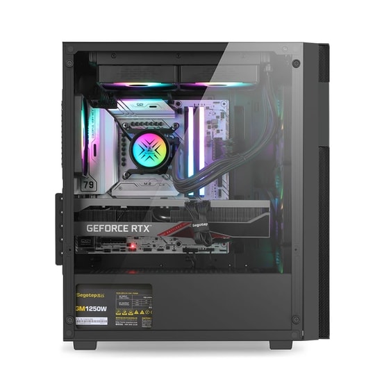 Segotep Axe 5 Siyah 650W 80+ Midi Tower Kasa (AXE-5-650W-SIYAH) - 4x Rainbow Fan, ATX/mATX/Mini-ITX, 1x USB 3.0, 5x PCI
