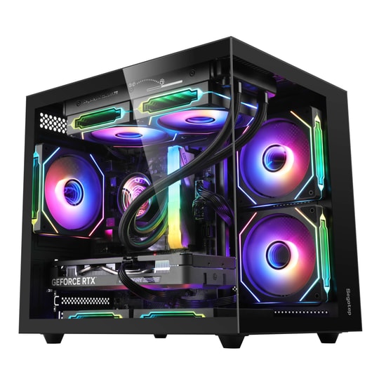 Segotep Brave W1 Siyah 750W 80+ Bronze PCIE 5.0 Midi Tower Kasa (BRAVE-W1-750W-SIYAH) - 3x ARGB Fan, mATX, Toz Filtresi