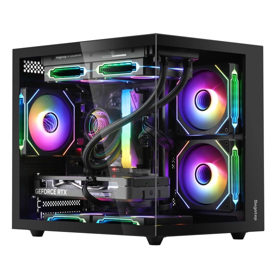 Segotep Brave W1 Siyah 750W 80+ Bronze PCIE 5.0 Midi Tower Kasa (BRAVE-W1-750W-SIYAH) - 3x ARGB Fan, mATX, Toz Filtresi