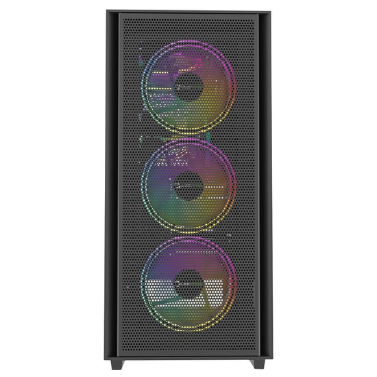 Gamepower Flex (FLEX-750W-SIYAH-GP) Gaming Kasa - 750W 80+ Bronze, 4x120mm ARGB Fan, Temperli Cam, ATX Mesh, Siyah