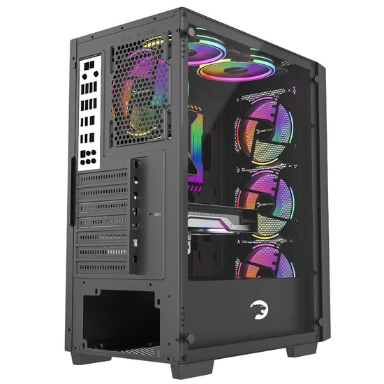 Gamepower Flex (FLEX-650W-SIYAH-GP) Gaming Kasa - 650W 80+ Bronze, 4x120mm ARGB Fan, Temperli Cam, ATX Mesh, Siyah