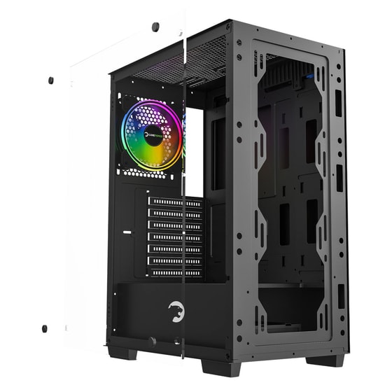 Gamepower Flex (FLEX-550W-SIYAH-GP) Gaming Kasa - 550W 80+ Bronze, 4x120mm ARGB Fan, Temperli Cam, ATX Mesh, Siyah