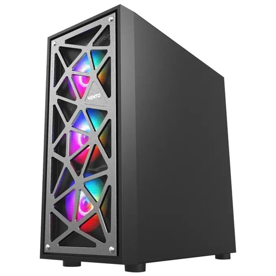 Vento VG12AL 750W GEN5 E-ATX Oyuncu Kasası - 80+ Bronz, 4x120mm RGB Fan, Temperli Cam, Mesh Panel, Mid Tower Siyah