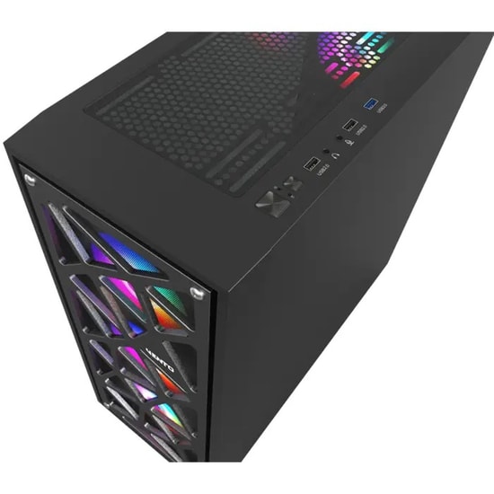Vento VG12AL 750W GEN5 E-ATX Oyuncu Kasası - 80+ Bronz, 4x120mm RGB Fan, Temperli Cam, Mesh Panel, Mid Tower Siyah