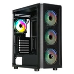 Frisby CM-105 650W 80+ ARGB Fanlı Siyah Mesh Gaming Kasa - ATX, 4x120mm Fan, Temperli Cam, 650W PSU, Mid Tower