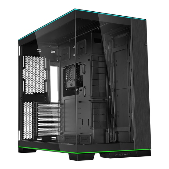 Lian Li O11 Dynamic Evo RGB Siyah E-ATX Mid-Tower Kasa (G99.O11DERGBX.00) - RGB Şerit, Temperli Cam, Fansız, Alüminyum