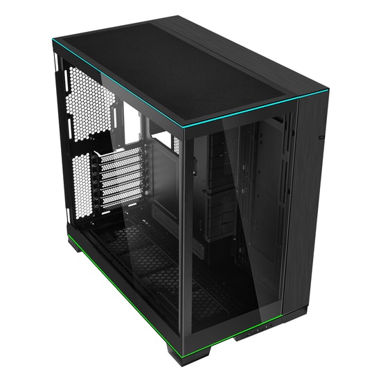 Lian Li O11 Dynamic Evo RGB Siyah E-ATX Mid-Tower Kasa (G99.O11DERGBX.00) - RGB Şerit, Temperli Cam, Fansız, Alüminyum