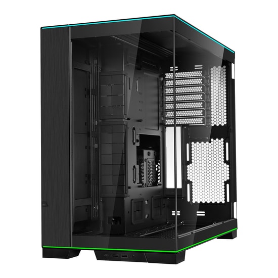 Lian Li O11 Dynamic Evo RGB Siyah E-ATX Mid-Tower Kasa (G99.O11DERGBX.00) - RGB Şerit, Temperli Cam, Fansız, Alüminyum