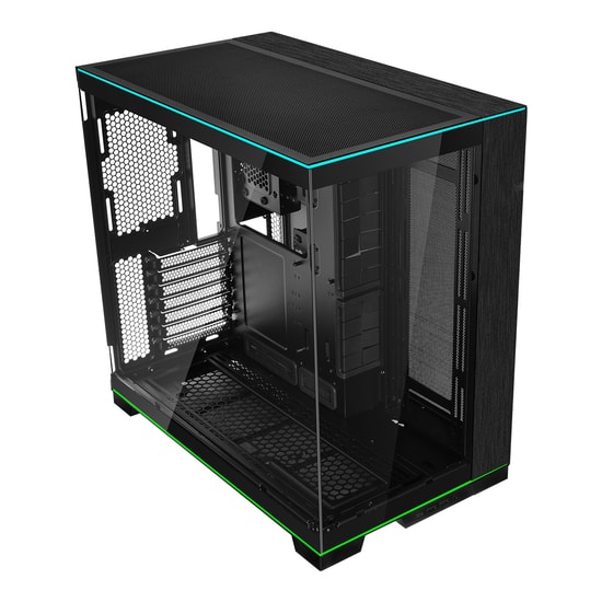 Lian Li O11 Dynamic Evo RGB Siyah E-ATX Mid-Tower Kasa (G99.O11DERGBX.00) - RGB Şerit, Temperli Cam, Fansız, Alüminyum