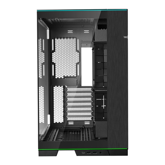 Lian Li O11 Dynamic Evo RGB Siyah E-ATX Mid-Tower Kasa (G99.O11DERGBX.00) - RGB Şerit, Temperli Cam, Fansız, Alüminyum