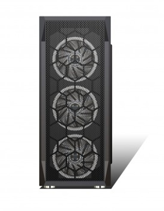 Hiper ZOE-600W Siyah Gaming ATX Mid Tower Kasa - 600W PSU, 3x12cm Rainbow Fan, Mesh Panel, Temperli Cam, Oyuncu Kasası