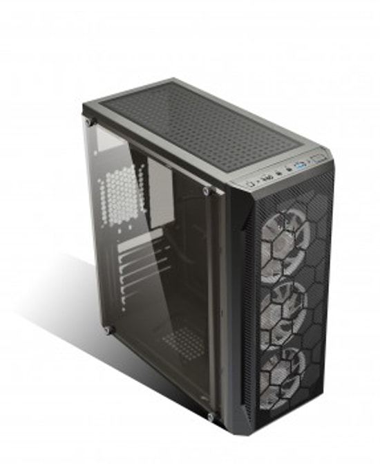 Hiper ZOE-600W Siyah Gaming ATX Mid Tower Kasa - 600W PSU, 3x12cm Rainbow Fan, Mesh Panel, Temperli Cam, Oyuncu Kasası