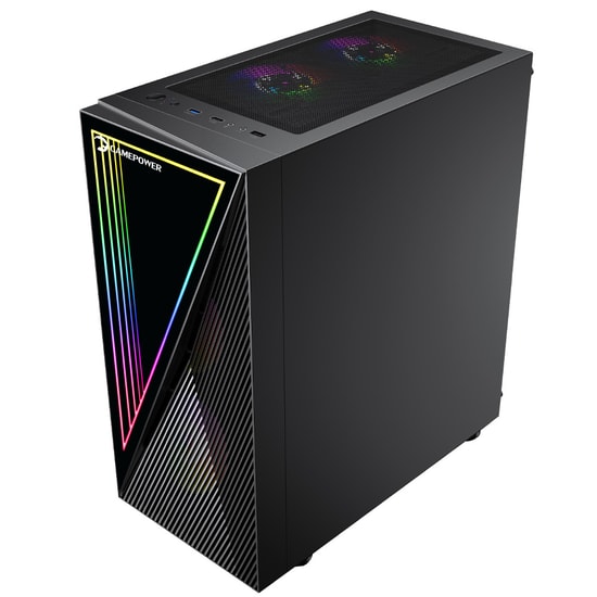 Gamepower Ravadin RAVADIN-500W-SIYAH-GP 500W Gaming Kasa - ATX, 3x ARGB Infinity Fan, Temperli Cam, 80+ Bronze PSU, Siya