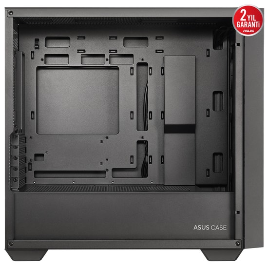 Asus A21 Siyah mATX Bilgisayar Kasası (A21-SIYAH-MIDT-MESH) - Temperli Cam, Mesh Panel, USB 3.0, Fansız, Mid Tower