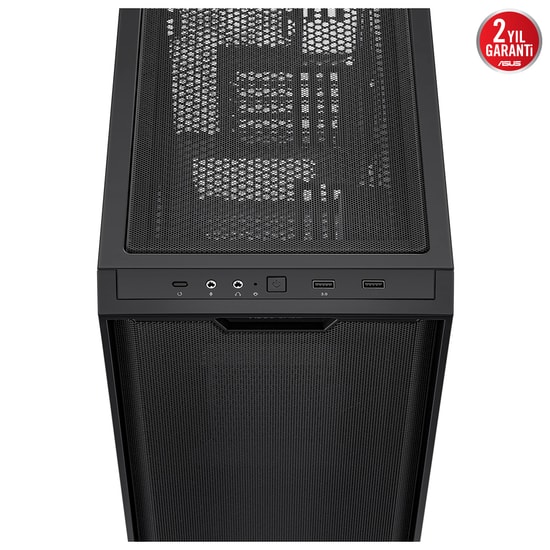 Asus A21 Siyah mATX Bilgisayar Kasası (A21-SIYAH-MIDT-MESH) - Temperli Cam, Mesh Panel, USB 3.0, Fansız, Mid Tower