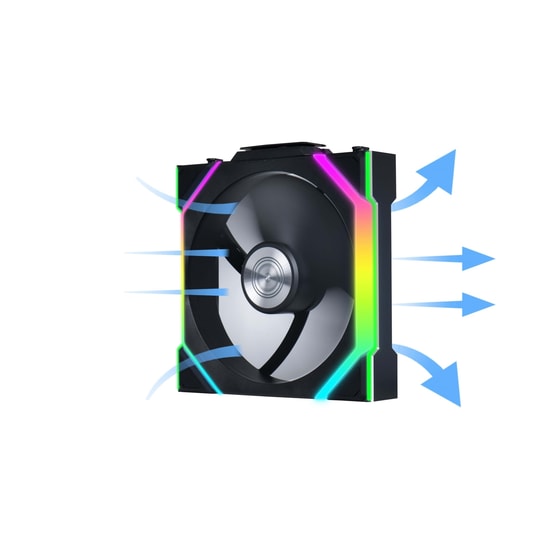 Lian Li UNI FAN SL Wireless Siyah Kasa Fanı (G99.12SL1W1B.00) - 120mm, 2000 RPM, 64.05 CFM, PWM, ARGB, Kablosuz