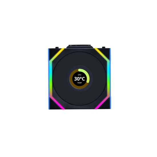 Lian Li UNI FAN SL Wireless LCD Siyah Kasa Fanı (G99.12SLLCD1W1B.00) - 120mm, ARGB, 1.6 inç LCD, 1900 RPM, PWM, 2.4GHz