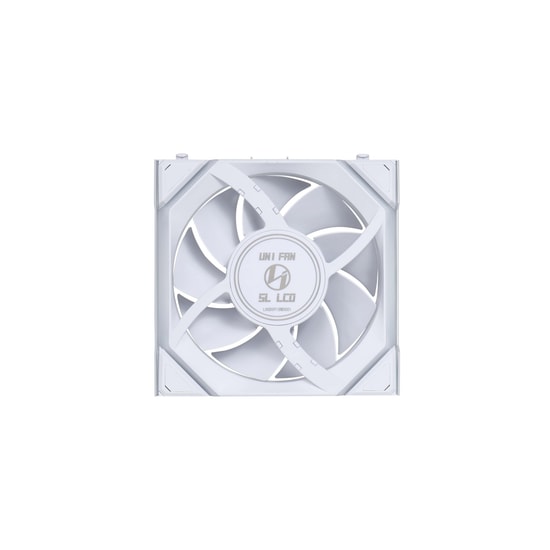 Lian Li UNI FAN SL Wireless LCD Beyaz Kasa Fanı (G99.12SLLCD1W1W.00) - 120mm, ARGB, 1.6 inç LCD, 1900 RPM, PWM, 2.4GHz