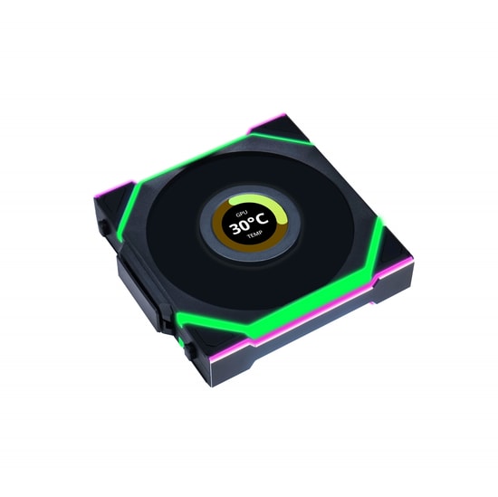 Lian Li UNI FAN Reverse SL Wireless LCD Siyah Kasa Fanı (G99.12RSLLCD1W1B.00) - 120mm, ARGB, 1900 RPM, PWM, Kablosuz