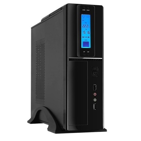 Frisby FC-S6040B 300W Slim Tower Bilgisayar Kasası - Micro ATX, Kulplu, Dijital Gösterge, 80mm Fan, Siyah, 2xUSB 2.0