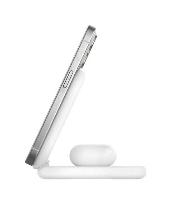 Belkin BoostCharge Pro WIZ028 2in1 Manyetik Qi2 Şarj İstasyonu (WIZ028VFWH) - 15W Kablosuz Hızlı Şarj, Katlanabilir