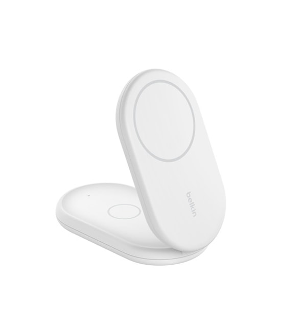 Belkin BoostCharge Pro WIZ028 2in1 Manyetik Qi2 Şarj İstasyonu (WIZ028VFWH) - 15W Kablosuz Hızlı Şarj, Katlanabilir