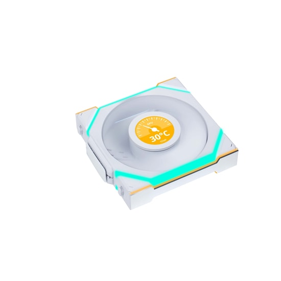 Lian Li UNI FAN Reverse SL Wireless LCD Beyaz Kasa Fanı (G99.12RSLLCD1W1W.00) - 120mm, ARGB, 1900 RPM, PWM, Kablosuz