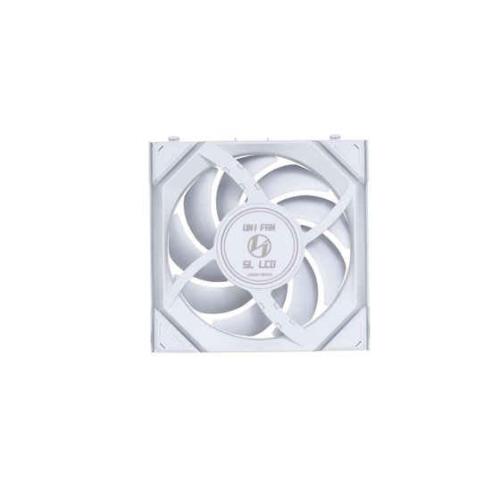 Lian Li UNI FAN Reverse SL Wireless LCD Beyaz Kasa Fanı (G99.12RSLLCD1W1W.00) - 120mm, ARGB, 1900 RPM, PWM, Kablosuz
