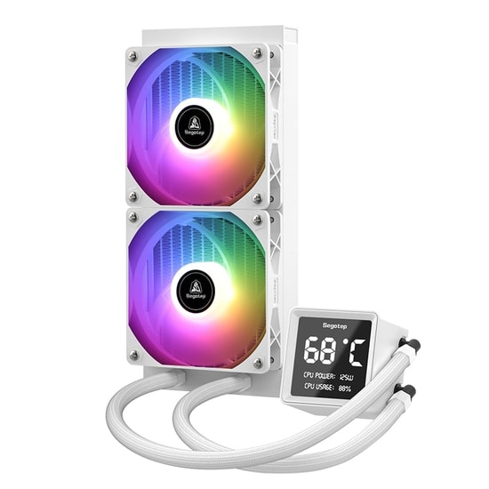 Segotep BeAced 240 ARGB Beyaz İşlemci Sıvı Soğutucu (BEACED-240-ARGB-BEYAZ-SIVI-SOGUTUCU) - 260W TDP, 83.8 CFM, AM5