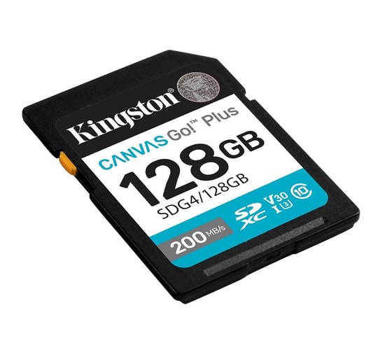 Kingston 128GB Canvas Go Plus SDXC (SDG4/128GB) - 200MB/s Okuma, 100MB/s Yazma, C10, UHS-I, U3, V30, 4K Hafıza Kartı
