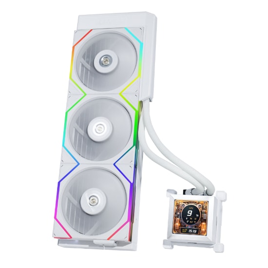 Lian Li Hydro-Shift LCD 360 Beyaz Sıvı Soğutucu (G89.GHSLCD36NW.00) - LCD Ekran, 360mm Radyatör, Fansız Tasarım