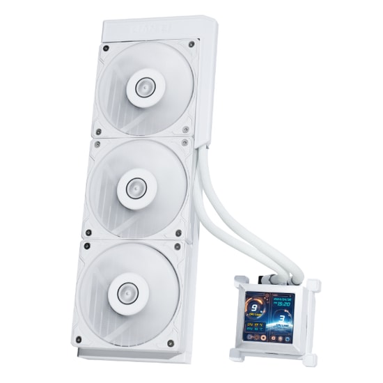 Lian Li Hydro-Shift LCD 360 Beyaz Sıvı Soğutucu (G89.GHSLCD36NW.00) - LCD Ekran, 360mm Radyatör, Fansız Tasarım